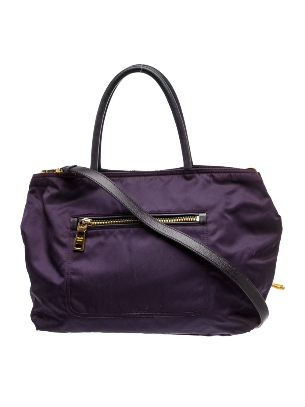 Prada Purple Nylon Shoulder Tote with Black Leather Trim - Offers Welcome! - Picture 4 of 5